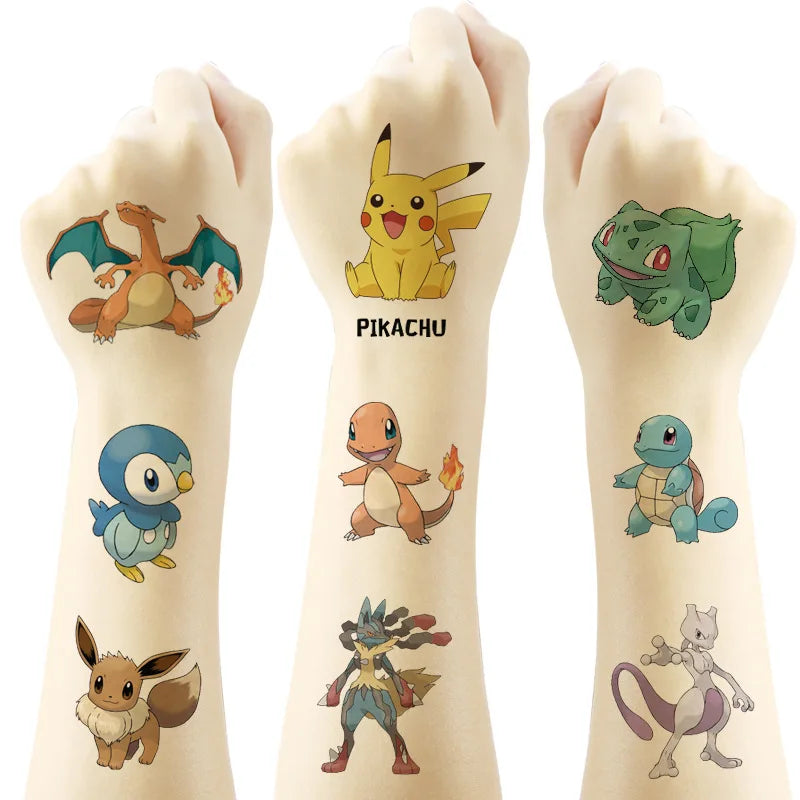 PokeTatts™ – 20pcs Cute Waterproof Temporary Tattoos for Kids