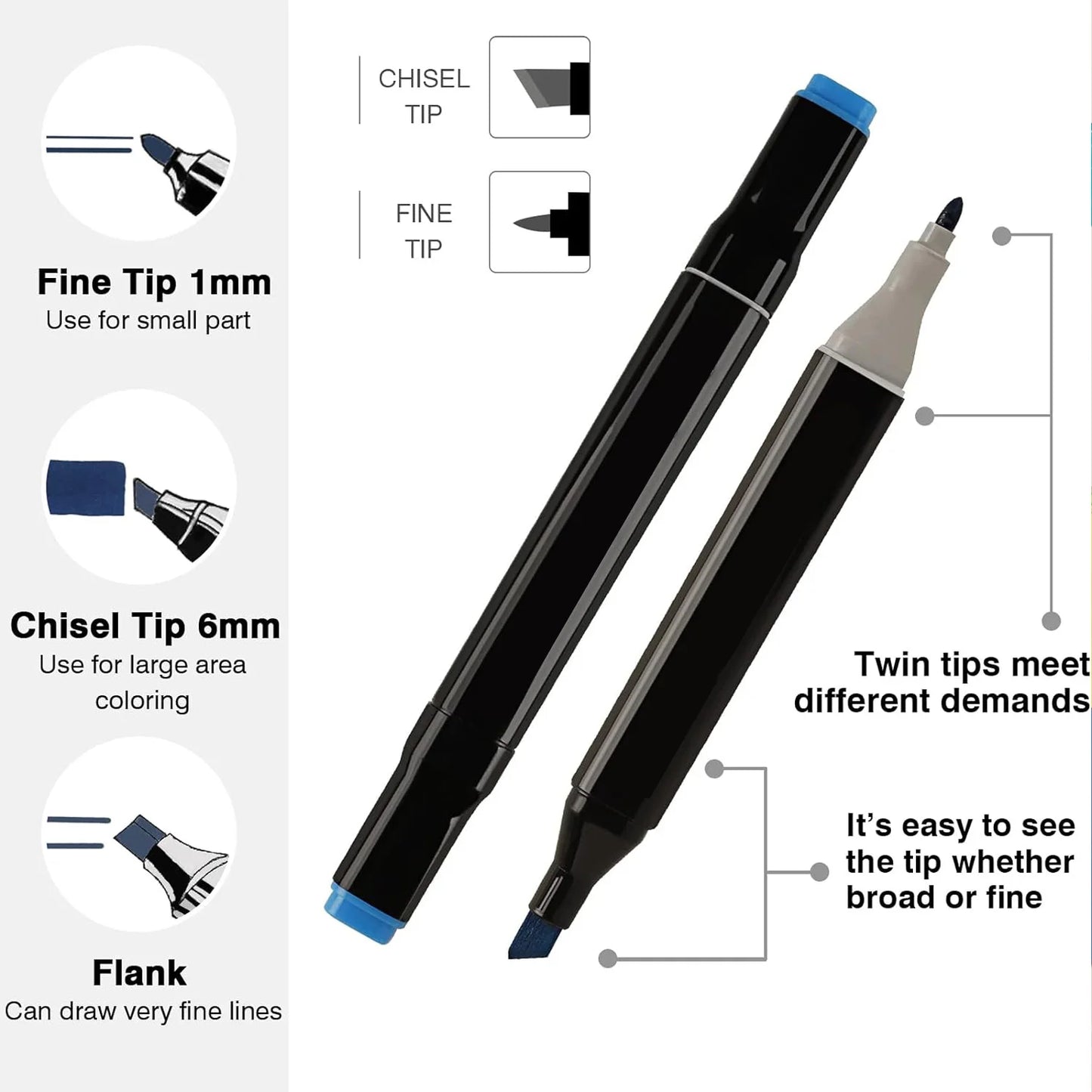 ColourCraze™ Dual-Tip Artist Markers – 24 to 168 Colours