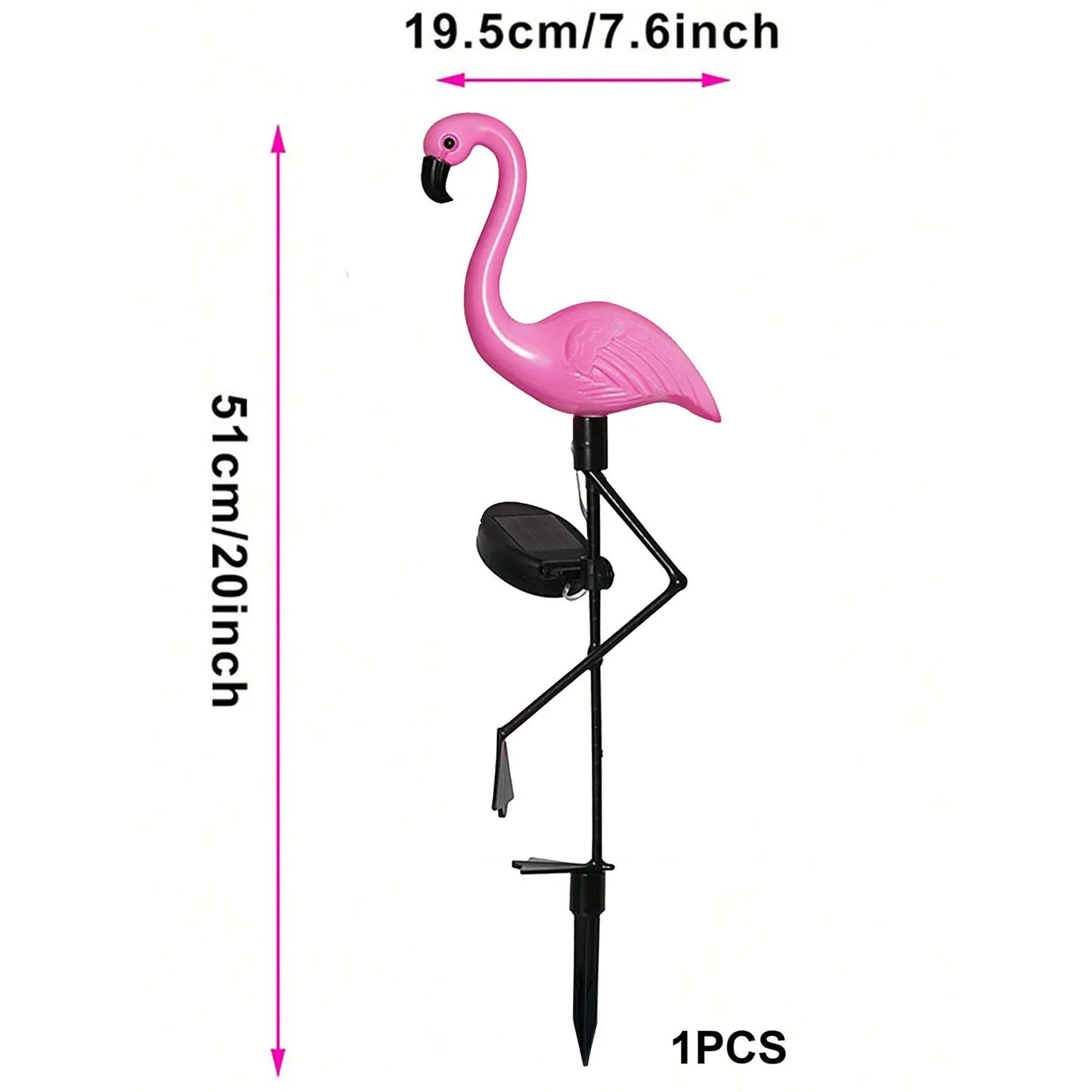 Lampes solaires de jardin flamant rose – Décoration extérieure festive (1 pièce/3 pièces)