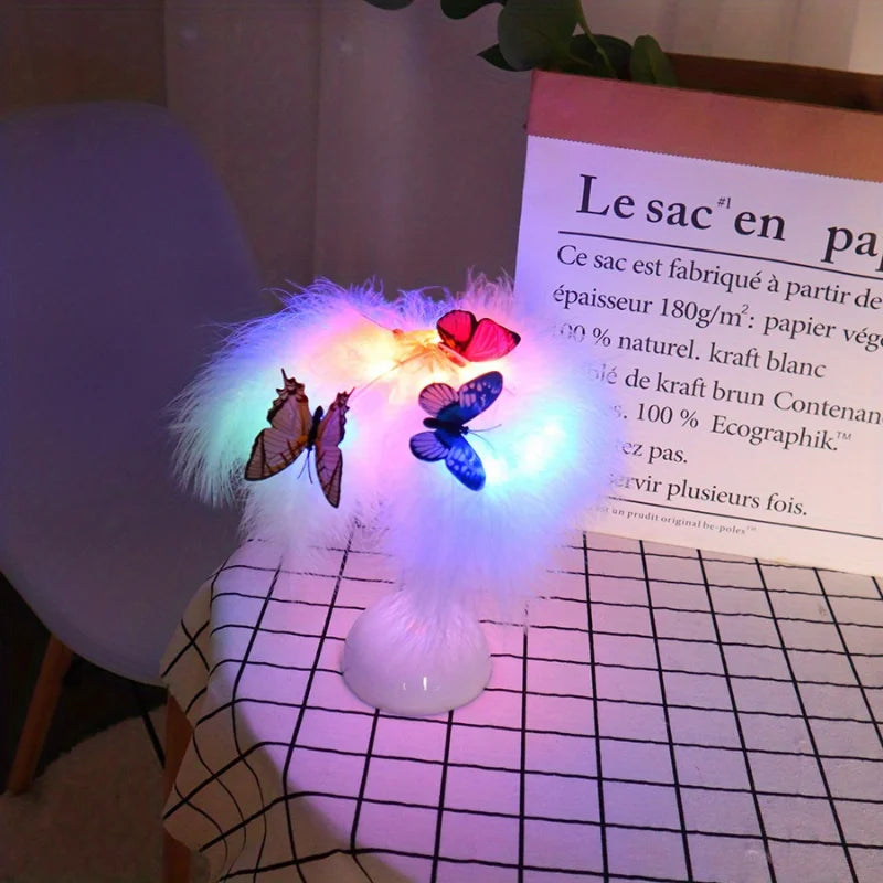 LunaFeather Touch Lamp – Romantic LED Light for Bedrooms & Reading Corners