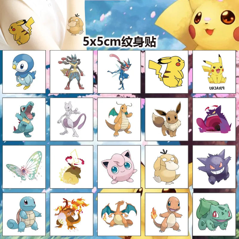 PokeTatts™ – 20pcs Cute Waterproof Temporary Tattoos for Kids