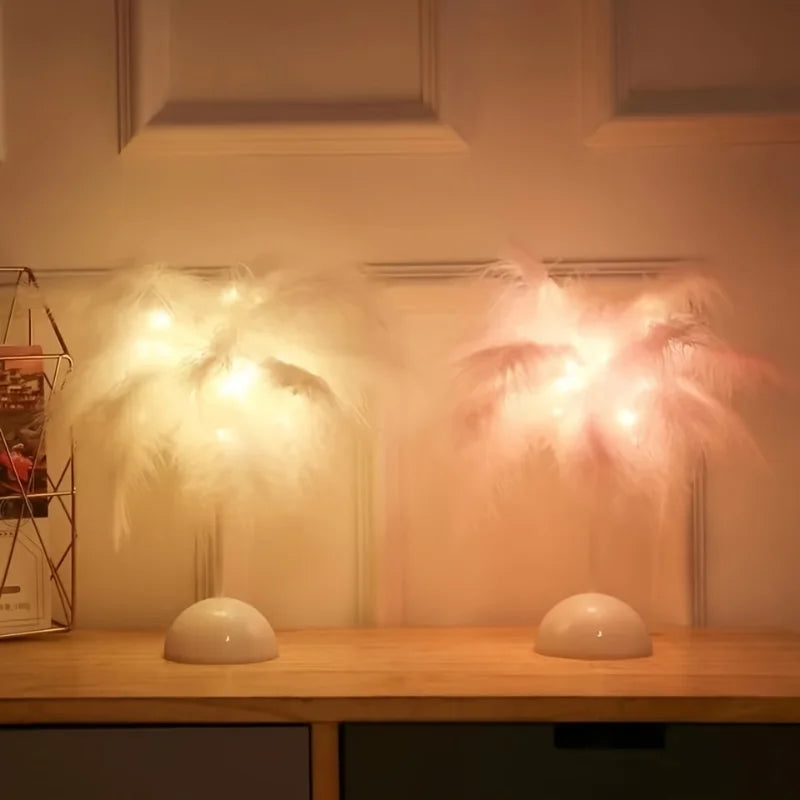 LunaFeather Touch Lamp – Romantic LED Light for Bedrooms & Reading Corners