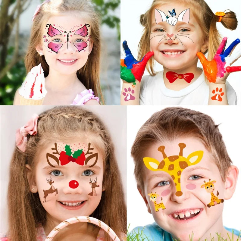 GlowCritters™ – Kids’ Temporary Face Tattoos (Butterfly, Unicorn, Animal)