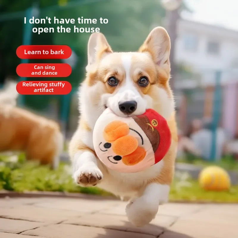 Pelota saltarina eléctrica interactiva de peluche para perros - Recargable por USB