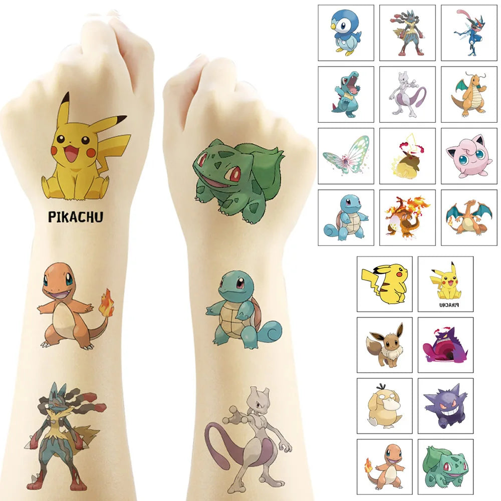 PokeTatts™ – 20pcs Cute Waterproof Temporary Tattoos for Kids