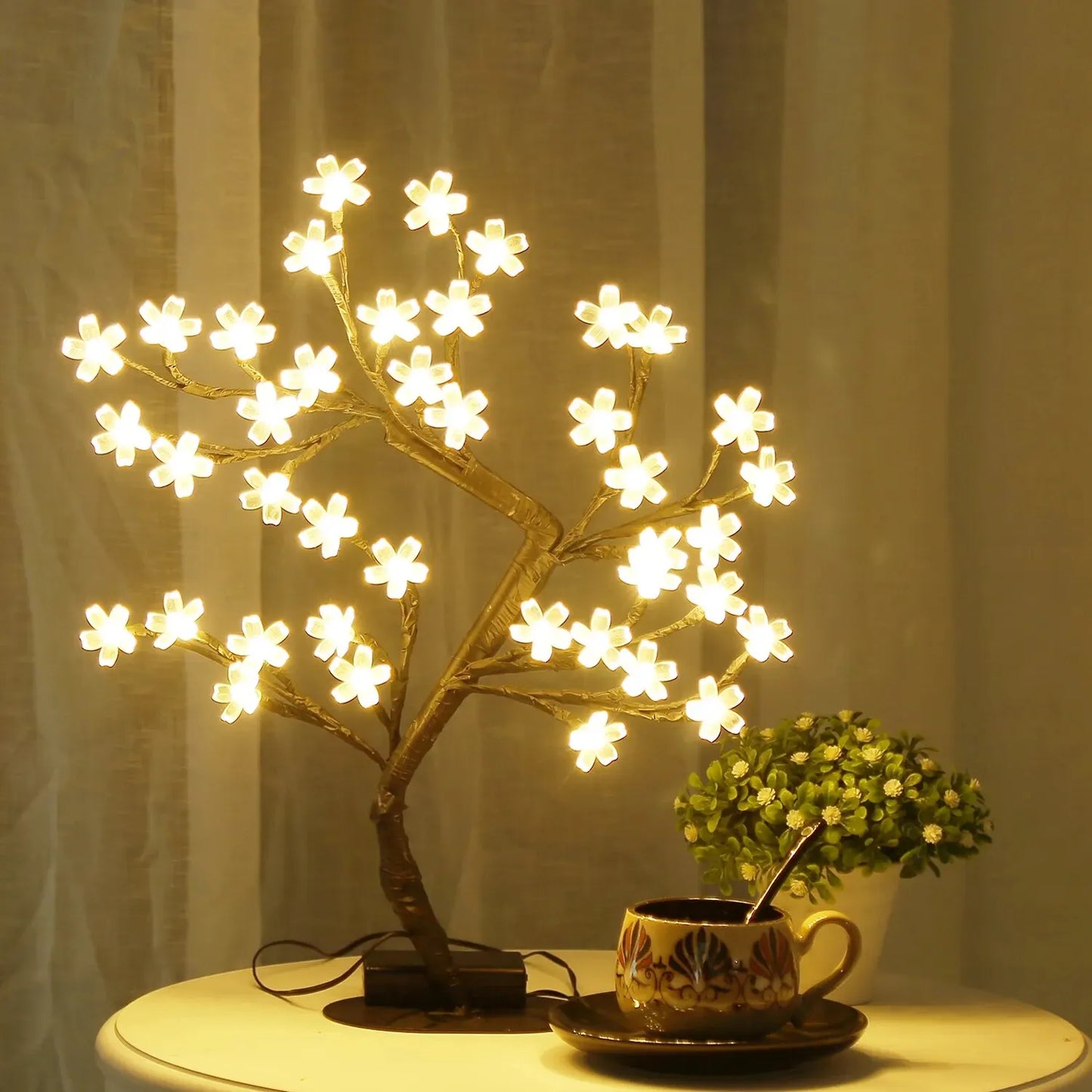 BlossomGlow LED Tree – 40-Light Cherry Blossom Table Lamp (USB Powered)