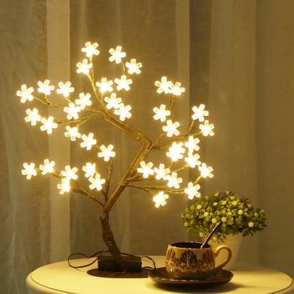 BlossomGlow LED Tree – 40-Light Cherry Blossom Table Lamp (USB Powered)