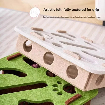 FeltFur PuzzleBox – Labyrinthe interactif pour chats 