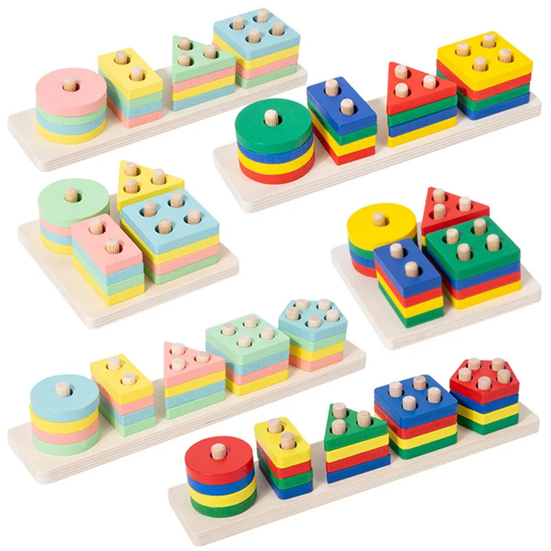 BrightBlocks™ – Colour & Shape Learning Toy (Montessori Style)