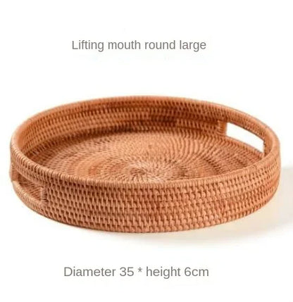EcoNest Handwoven Rattan Basket – Rectangular Storage for Snacks, Bread & More