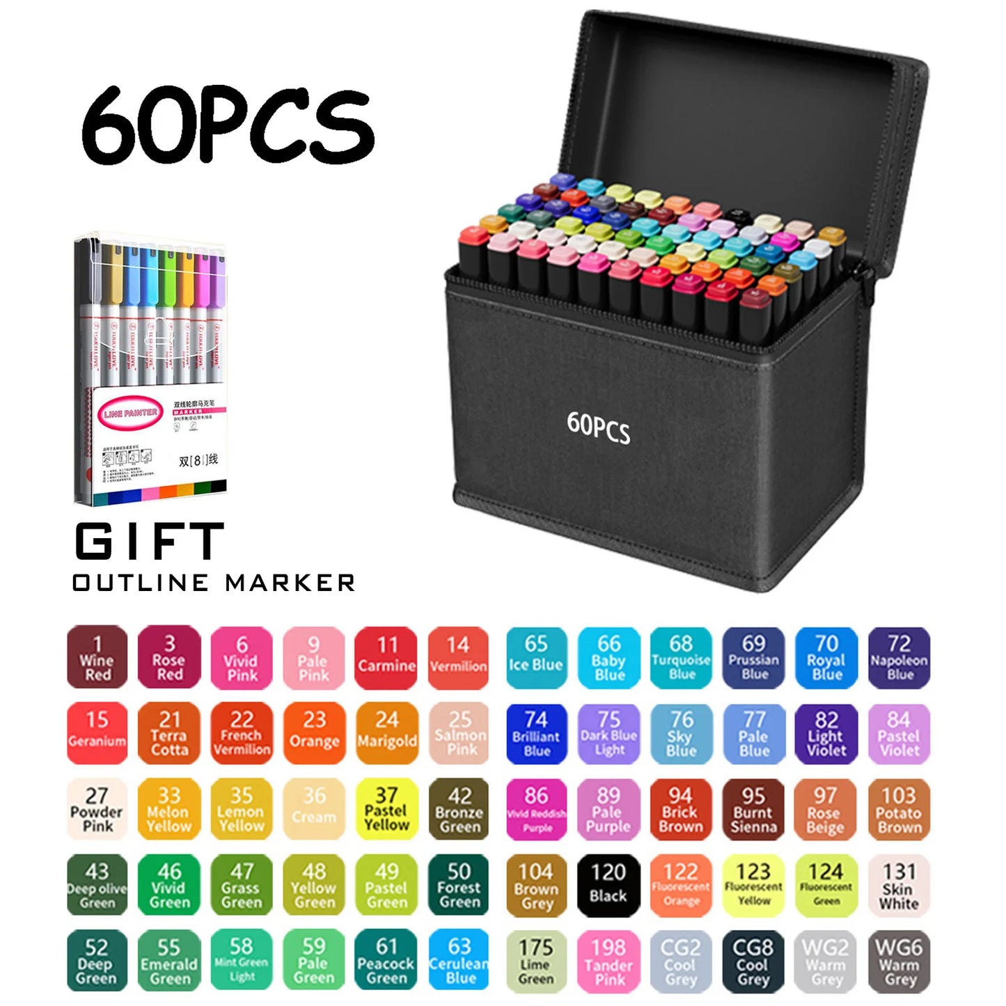 ColourCraze™ Dual-Tip Artist Markers – 24 to 168 Colours