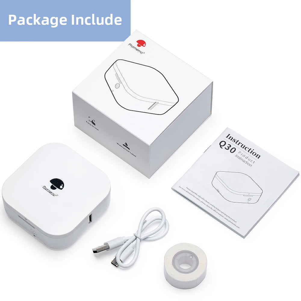 Printie™ – Phomemo Q30 Pocket Label Printer with Custom Paper