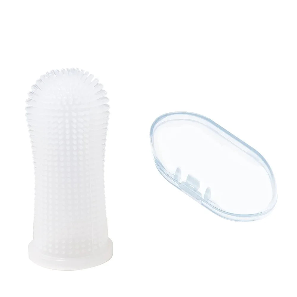 Cepillo de dientes de silicona de 360° para perros y gatos