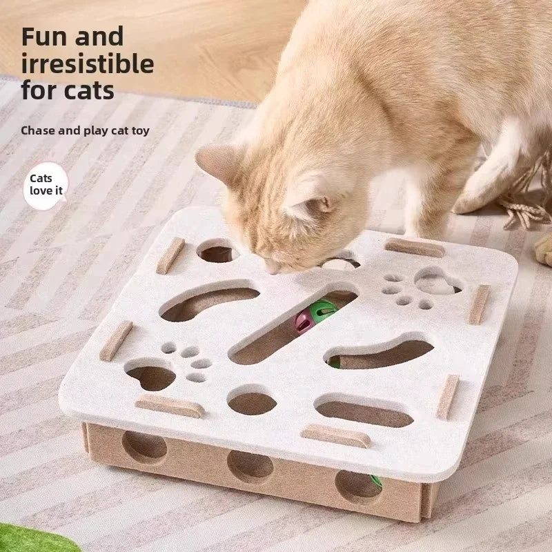 FeltFur PuzzleBox – Labyrinthe interactif pour chats 