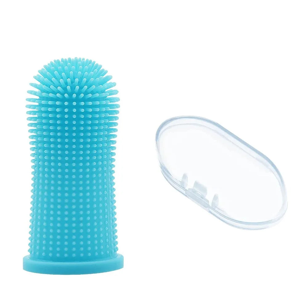 Cepillo de dientes de silicona de 360° para perros y gatos