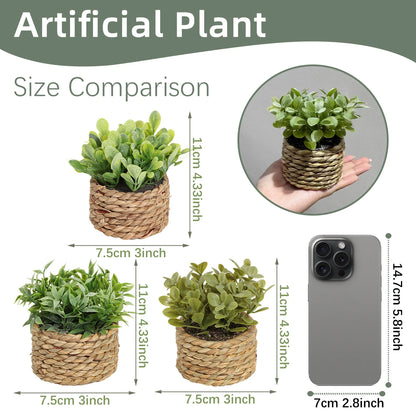 Nido Verde – Planta decorativa de césped artificial en maceta tejida a mano 