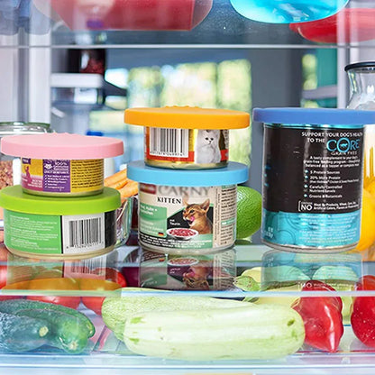 Lot de 2 couvercles et cuillères réutilisables pour aliments pour animaux – Conservez la fraîcheur en toute simplicité