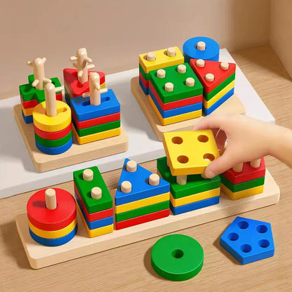 BrightBlocks™ – Colour & Shape Learning Toy (Montessori Style)