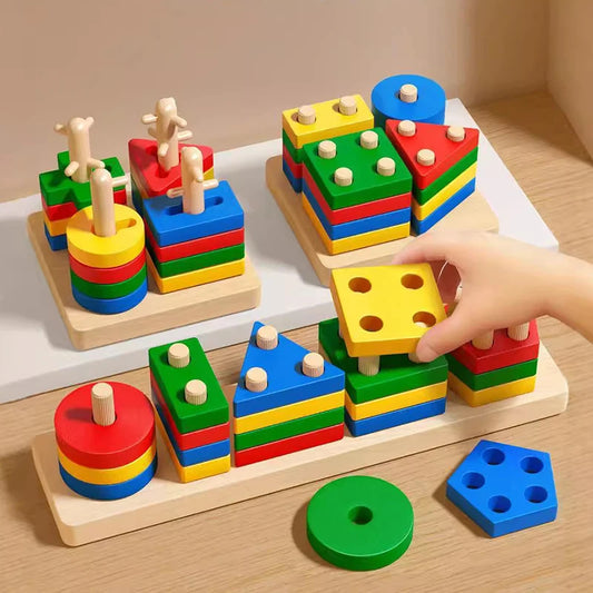 BrightBlocks™ – Colour & Shape Learning Toy (Montessori Style)