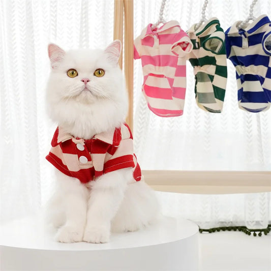 BreezyTail Striped Polo – Lightweight Summer Shirt for Pets