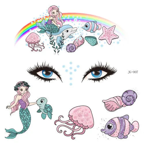 GlowCritters™ – Kids’ Temporary Face Tattoos (Butterfly, Unicorn, Animal)