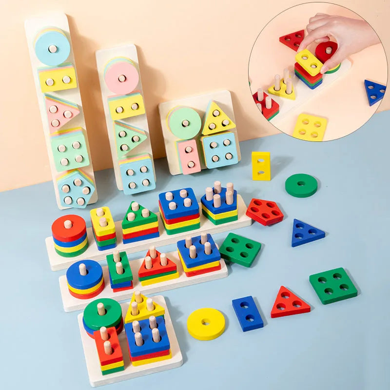 BrightBlocks™ – Colour & Shape Learning Toy (Montessori Style)