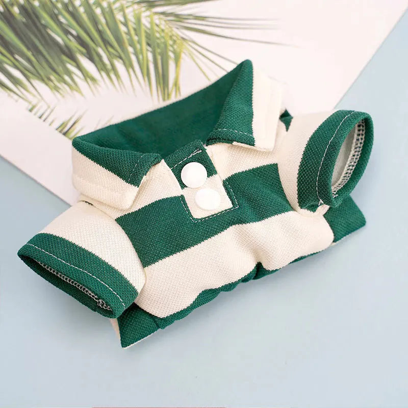 BreezyTail Striped Polo – Lightweight Summer Shirt for Pets