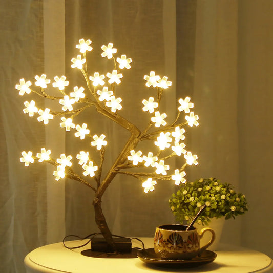 BlossomGlow LED Tree – 40-Light Cherry Blossom Table Lamp (USB Powered)