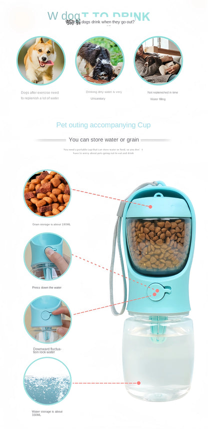 PawPort Go – 2-in-1 Travel Water & Food Bottle for Pets