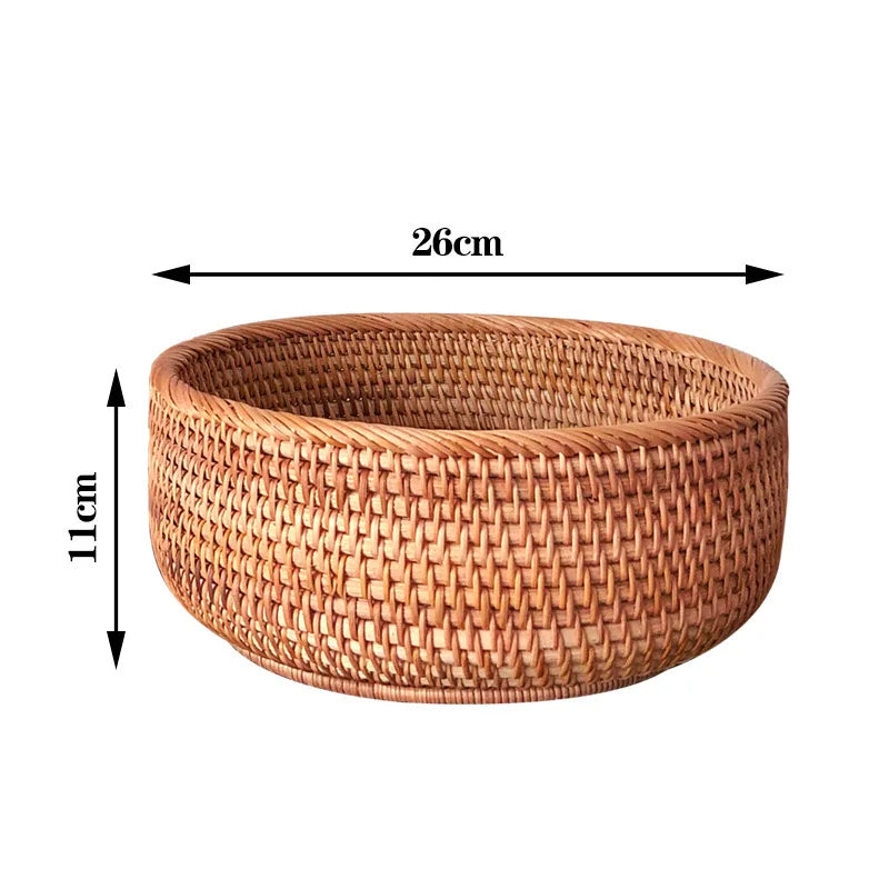Panier en osier NaturNest – Plateau rond tissé à la main pour pain, fruits et décoration de table 