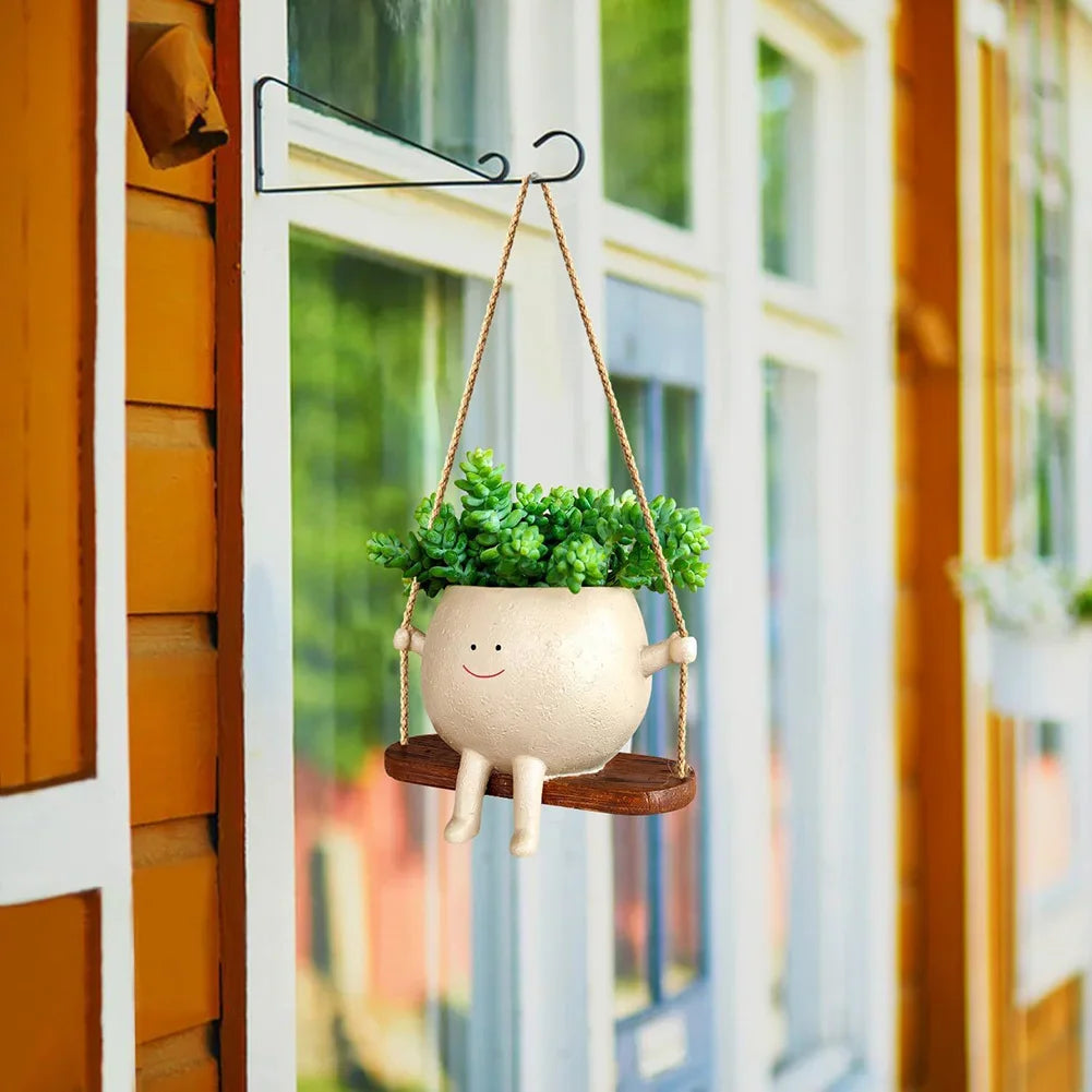 Garden Giggles – Creative Swinging Head Pot for Plants & Decor