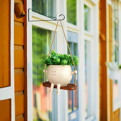 Garden Giggles – Creative Swinging Head Pot for Plants & Decor