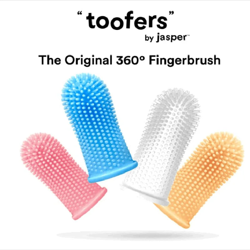 Cepillo de dientes de silicona de 360° para perros y gatos
