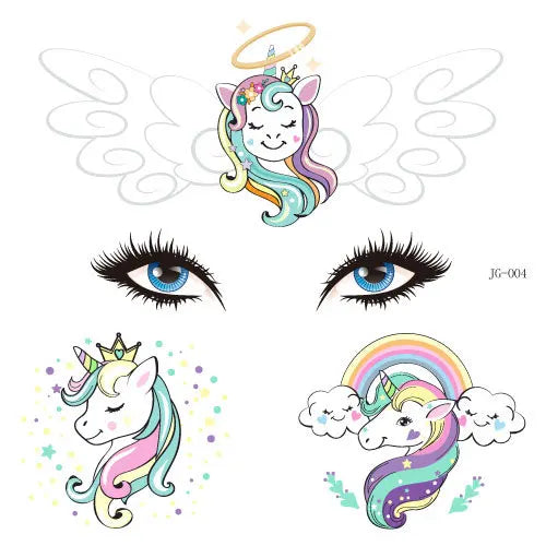 GlowCritters™ – Kids’ Temporary Face Tattoos (Butterfly, Unicorn, Animal)