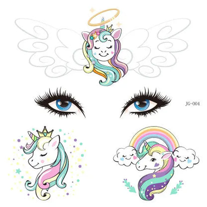 GlowCritters™ – Kids’ Temporary Face Tattoos (Butterfly, Unicorn, Animal)