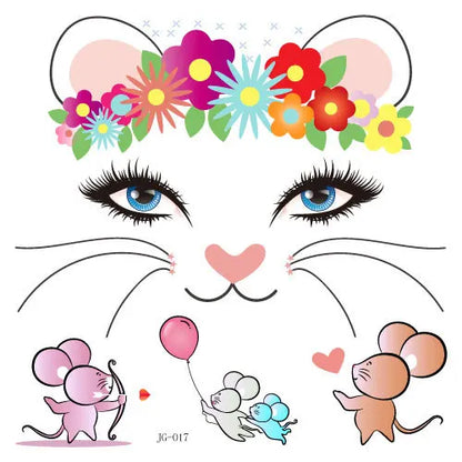 GlowCritters™ – Kids’ Temporary Face Tattoos (Butterfly, Unicorn, Animal)