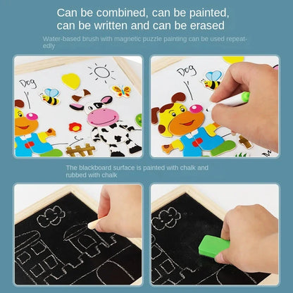 MiniMinds™ – Montessori Drawing & Puzzle Set (Ages 3–5)