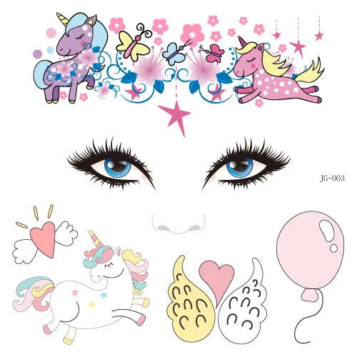 GlowCritters™ – Kids’ Temporary Face Tattoos (Butterfly, Unicorn, Animal)