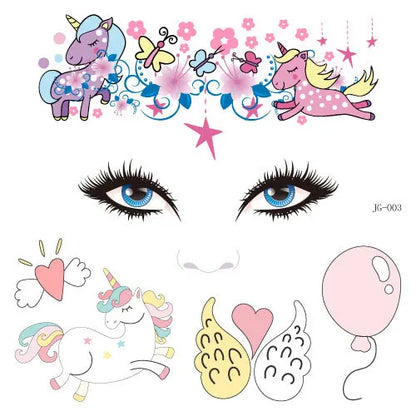 GlowCritters™ – Kids’ Temporary Face Tattoos (Butterfly, Unicorn, Animal)
