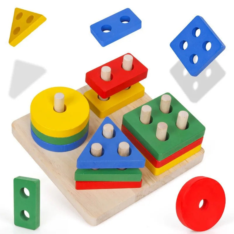 BrightBlocks™ – Colour & Shape Learning Toy (Montessori Style)