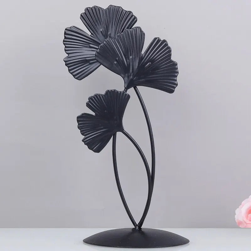 Leaf Luxe – Creative Gold Iron Ginkgo Decoration for Living Room