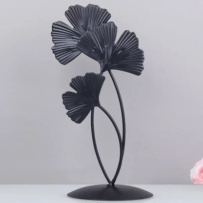 Leaf Luxe – Creative Gold Iron Ginkgo Decoration for Living Room