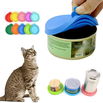 Lot de 2 couvercles et cuillères réutilisables pour aliments pour animaux – Conservez la fraîcheur en toute simplicité