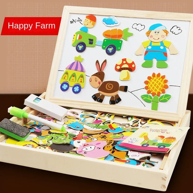 MiniMinds™ – Montessori Drawing & Puzzle Set (Ages 3–5)