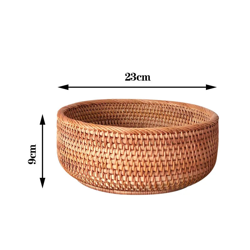 Panier en osier NaturNest – Plateau rond tissé à la main pour pain, fruits et décoration de table 
