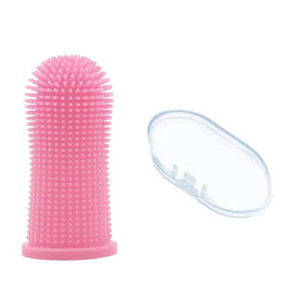 Cepillo de dientes de silicona de 360° para perros y gatos