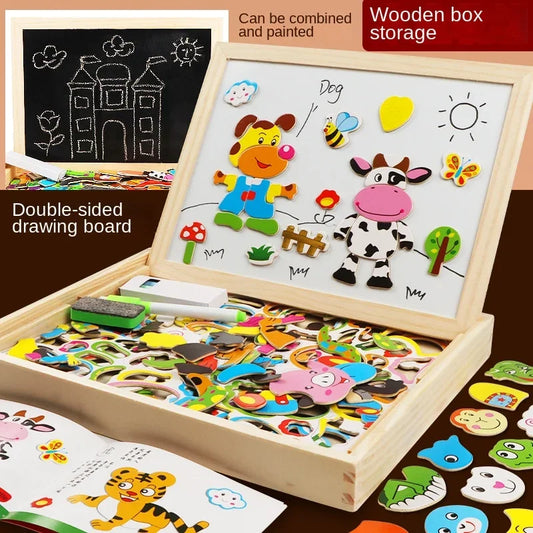 MiniMinds™ – Montessori Drawing & Puzzle Set (Ages 3–5)
