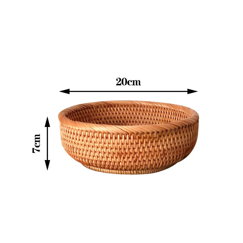Panier en osier NaturNest – Plateau rond tissé à la main pour pain, fruits et décoration de table 