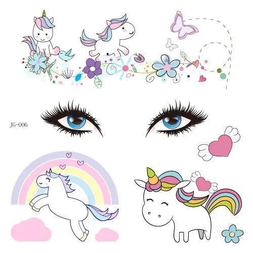 GlowCritters™ – Kids’ Temporary Face Tattoos (Butterfly, Unicorn, Animal)