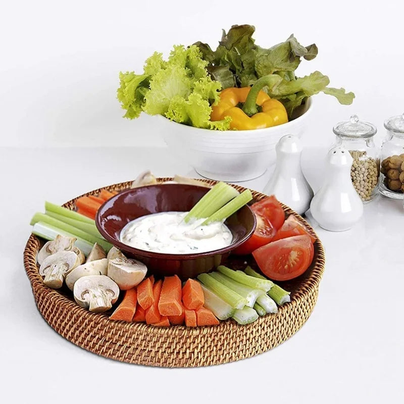 EcoNest Handwoven Rattan Basket – Rectangular Storage for Snacks, Bread & More